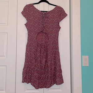 Pink floral American Eagle dress with open back